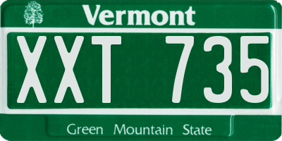 VT license plate XXT735