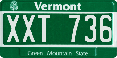 VT license plate XXT736