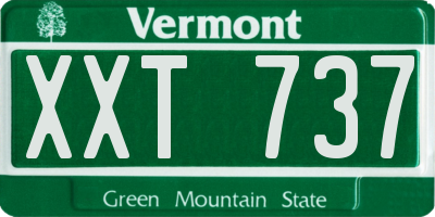 VT license plate XXT737