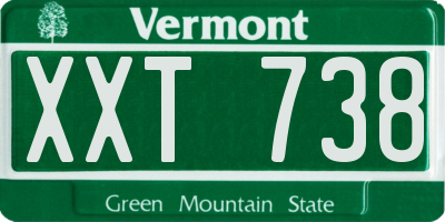 VT license plate XXT738