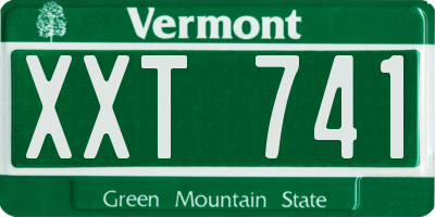 VT license plate XXT741