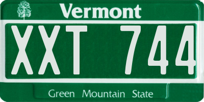 VT license plate XXT744