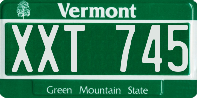 VT license plate XXT745