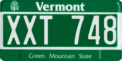 VT license plate XXT748