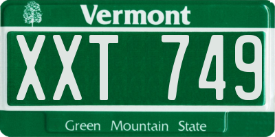 VT license plate XXT749