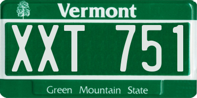 VT license plate XXT751
