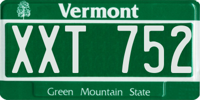 VT license plate XXT752