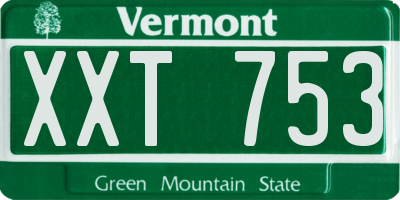 VT license plate XXT753