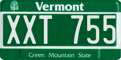 VT license plate XXT755