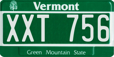 VT license plate XXT756