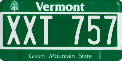 VT license plate XXT757