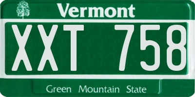 VT license plate XXT758