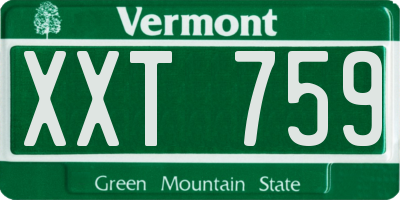 VT license plate XXT759
