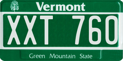 VT license plate XXT760