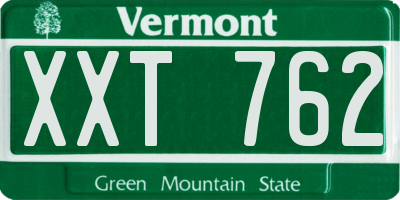 VT license plate XXT762