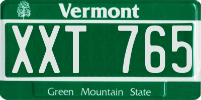 VT license plate XXT765