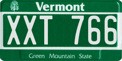 VT license plate XXT766