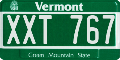 VT license plate XXT767
