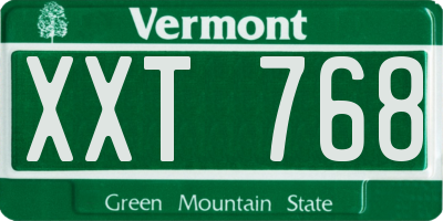 VT license plate XXT768
