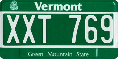 VT license plate XXT769