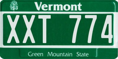 VT license plate XXT774