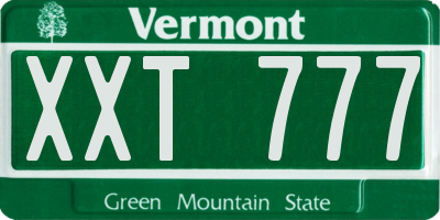 VT license plate XXT777