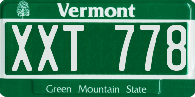 VT license plate XXT778