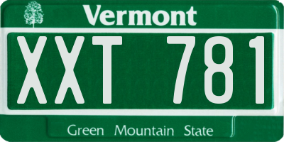 VT license plate XXT781