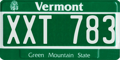 VT license plate XXT783