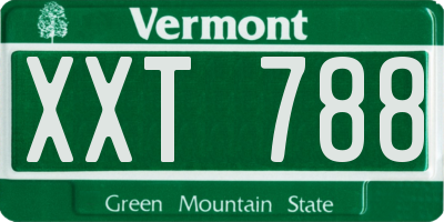 VT license plate XXT788