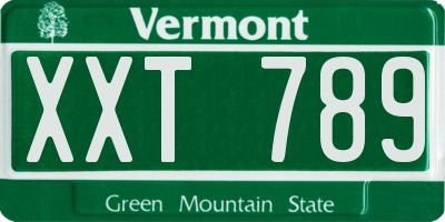 VT license plate XXT789