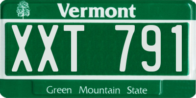 VT license plate XXT791