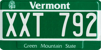 VT license plate XXT792
