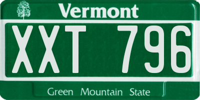 VT license plate XXT796