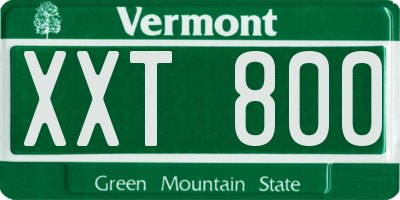 VT license plate XXT800