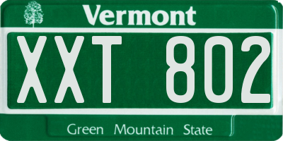 VT license plate XXT802