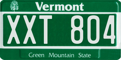 VT license plate XXT804