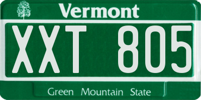 VT license plate XXT805