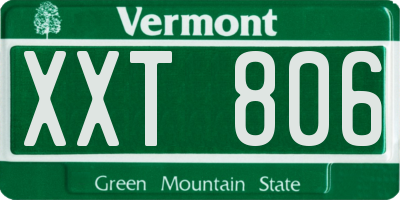 VT license plate XXT806