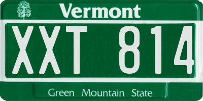 VT license plate XXT814