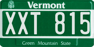 VT license plate XXT815