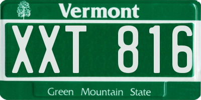 VT license plate XXT816