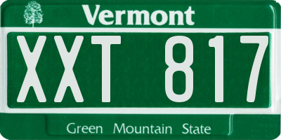 VT license plate XXT817