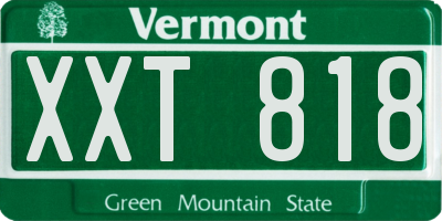 VT license plate XXT818