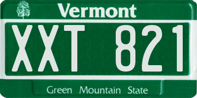 VT license plate XXT821