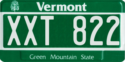 VT license plate XXT822