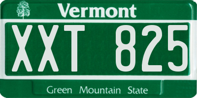 VT license plate XXT825