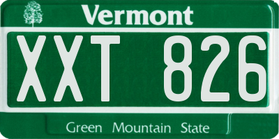 VT license plate XXT826