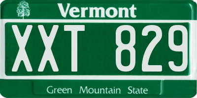 VT license plate XXT829