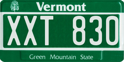 VT license plate XXT830